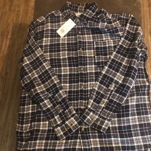 NWT Saddlebred Flannel Shirt Mens XL Blue Multi Plaid Long Sleeve Button-Down